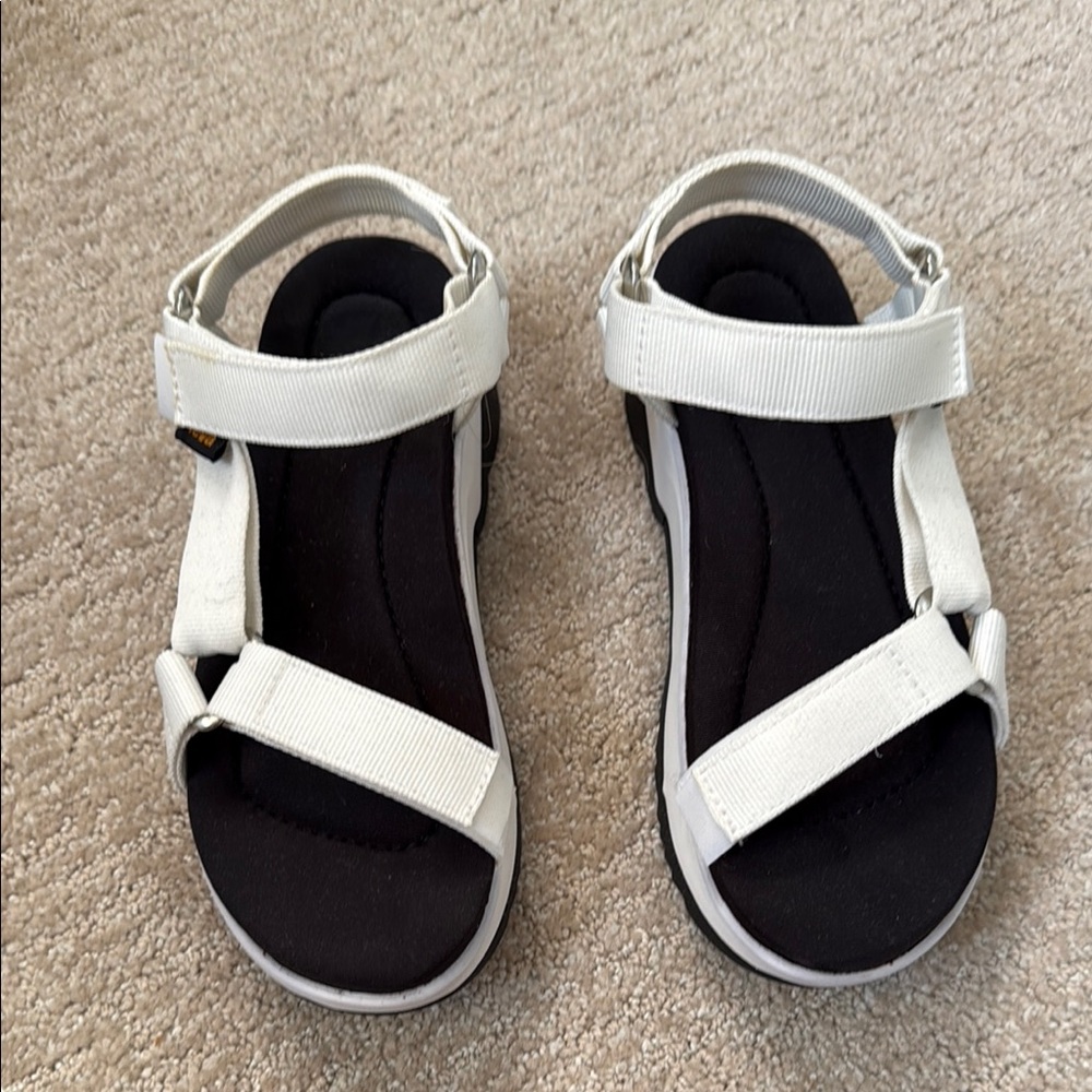 Teva White and Black Sandals Sleek Minimalist Design